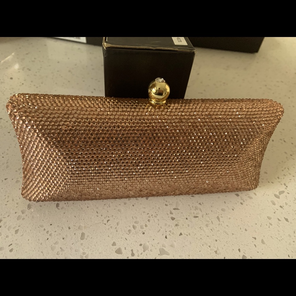 Sparkling rose gold clutch